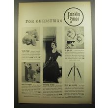 1952 Franklin Simon Bantam Ad - Toy Puppy; Bunny Bear Hassock; Dress by Raymond