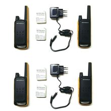 2 PAREJAS DE WALKIE TALKIE MOTOROLA TLKR T82 +CARGADOR+BATERÍAS RESISTENTES IPX4