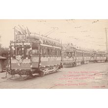 Tokyo Railway Company Great White Fleet 1908 Military Tram Old Japan Postcard