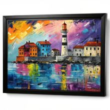 Lighthouse Wall Art Oil Style Landscape Oil Lighthouse Art Print Office Picture