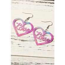 Pink Love Hollowed Heart Valentines Fashion Earrings