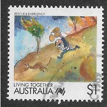 AUS 1988 $1.00 'LIVING TOGETHER - RESCUE AND EMERGENCY' FINE USED (EBID68-053)