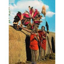 Masai Maiden Women Dancers Spear Weapons Fashion Rare Africa African Postcard