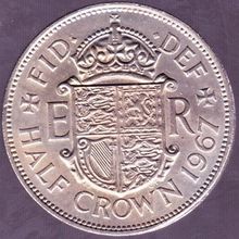 1967 Great Britain 1 Half Crown (2 & Half Shillings) Coin