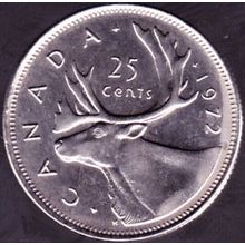 1972 Canada 25 Cents Coin