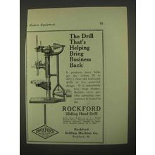 1922 Rockford Sliding Head Drill Ad - Bring Business