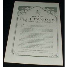 1929 Fleetwood / General Motors Ad Luxurious Coachcraft
