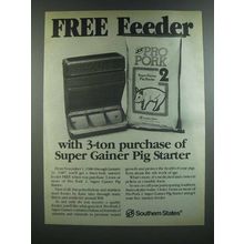 1986 Southern States Pro Pork 2 Super Gainer Pig Starter Ad