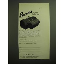 1970 L.L. Bean Zipper Duffle Bag Advertisement