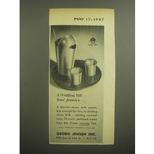 1947 Georg Jensen Martini Mixer Ad - A wedding gift from Jensen's