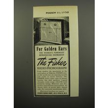1950 Fisher Radio-Phonograph Advertisement - For golden ears