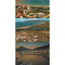 Estartit Costa Brava 3x Aerial Night Illuminations Panoramic Spanish Postcard s