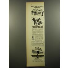 1952 American President Lines Cruise Ad - Winter's coming - let's face it..