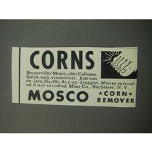 1957 Mosco Corn remover Ad - Corns