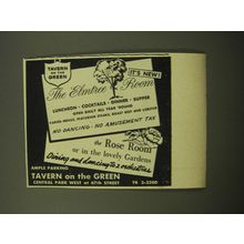 1959 Tavern on the Green Restaurant Ad - The Elmtree Room or the Rose Room