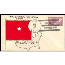 USS FULLER - 1st Day in Commission - Mae Weigand Hand Painted Cachet