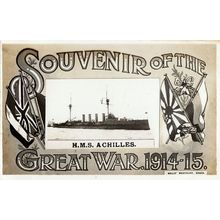 HMS Achilles WW1 Souvenir Of Great War Ship Real Photo Postcard