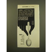 1961 Fraser's Line Flatware Advertisement