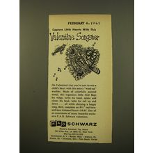 1961 FAO Schwarz Toys Ad - Capture little hearts with this Valentine Songster