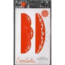Tonic Studios. Lace And Rose Rounded Strip Die Set. Die Cutting Cardmaking Craft