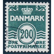Denmark AFA 0772/Scott 693, 200ø green Wavy Lines type, VF used stamp