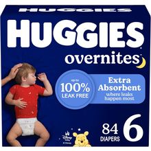 Huggies Size 6 Overnites Baby Diapers: Overnight Diapers, Size 6 (35+ Lbs), 84 C