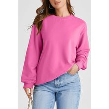 Bonbon Plain Drop Shoulder Crewneck Pullover Sweatshirt