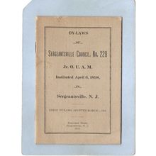 New Jersey Sergeantsville Booklet By-Laws Of Sergeantsville Council No 229~3337