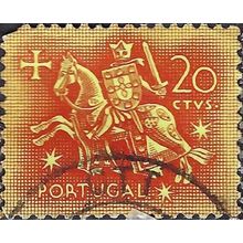 PORTUGAL, King Dinis, horseback, orange 1953, 20c, #5
