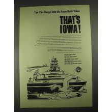 1967 Iowa Development Commission Ad - Barge Into