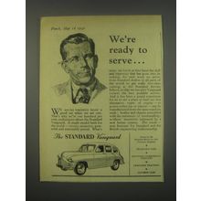 1949 Standard Vanguard Car Ad - We're ready to serve