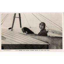 BC Hucks Aviator Pilot Ready To Loop The Loop Old RPC Postcard