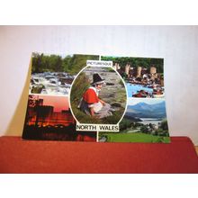 picturesque NORTH WALES, multiview , used postcard by Colourmaster =