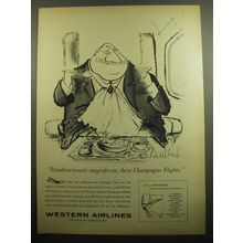 1960 Western Airlines Advertisement - art by Ronald Searle - Rambunctiously