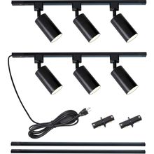 Plug in Track Lighting with Power Cord, 6-Light GU10 Track Lighting Kit with 6.6