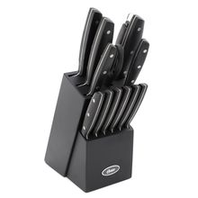 Oster Riggins 14 Piece Stainless Steel Cutlery Set with Hardwood Storage Bloc...