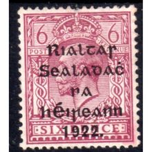 1922 Ireland Sg14 6d REDDISH PURPLE MOUNTED MINT (BDO6)