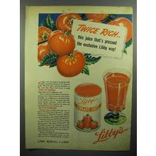 1944 Libby's Tomato Juice Ad - Twice Rich