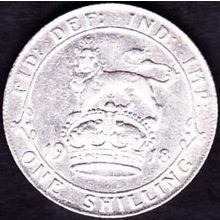 1918 Great Britain 1 Shilling Silver Coin