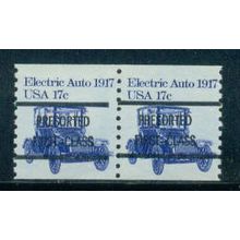 1906a 17c Electric Auto Fine MNH Dry Gum Gap Pair PreCnx Type A W0195