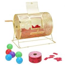 Raffle Drum, Holds 5000 Tickets or 200 Ping Pong Balls, Metal Lottery Spinni...