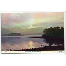 Derwentwater Sunset Cumbria Postcard LK308