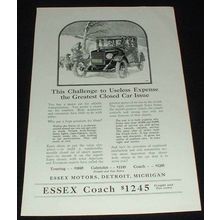 1923 Essex Coach Car Ad, Challenge Expense!!