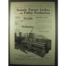 1922 Steinle Turret Lathes Ad - On Pully Production