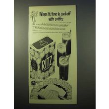 1951 Nabisco Ritz Crackers Ad - Cool-Off With Coffee