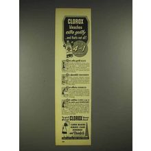 1952 Clorox Bleach Ad - Bleaches Extra Gently