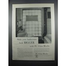 1954 Pittsburgh Corning Glass Blocks Ad - Look Bigger
