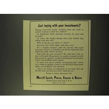 1956 Merrill Lynch Broker Ad - Toying With Investments