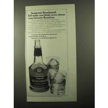 1971 Seagram's Benchmark Bourbon Ad - Think Twice