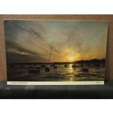 SUNSET at MUDEFORD, HAMPSHIRE, unused postcard .. by E T W Dennis dated 1978 =